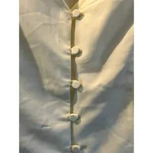 Mod cloth cream blouse top XS career lightweight dainty thumbnail 6