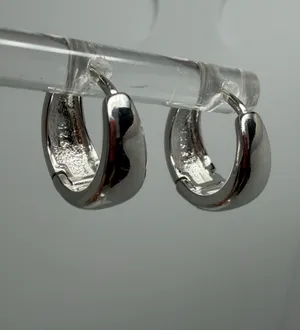 Silver color Stainless Steel Hoops Earrings thumbnail 7