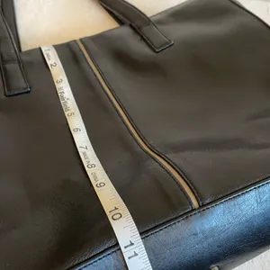 Perlina Black Leather Work Tote handbag thumbnail 4
