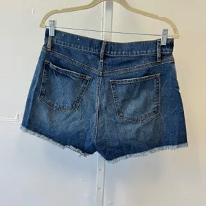 LOFT High Rise Raw Hem Denim Shorts Dark Wash Blue Size‎ 6 28 Summer Casual thumbnail 4
