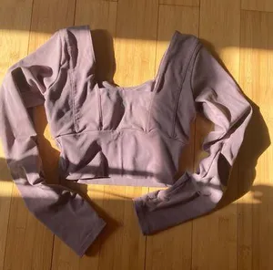 New mauve crop top long sleeve size 6 never worn thumbnail 5