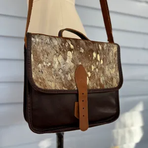 Leather Cowhide Crossbody Bag Gold thumbnail 2