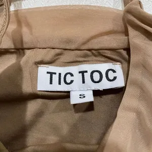Tic Toc Ruched Mesh Crop Top Small Beige Nude Y2K Going Out Top thumbnail 4