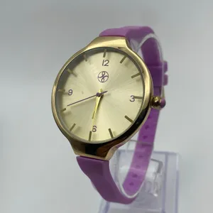Fortune NYC Gold Tone Stainless Steel with Lavender Strap Women's Watch Working thumbnail 2