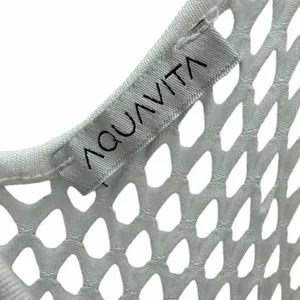Aquavita White Open Mesh Net Midi Slit Coverup Dress Womens Small thumbnail 7
