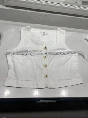 NWOT Banana Republic White Linen-Blend Top thumbnail 4