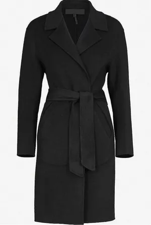 Rag & Bone Wool Blend Sven Reversible Coat black tie waist collared pea coat thumbnail 1