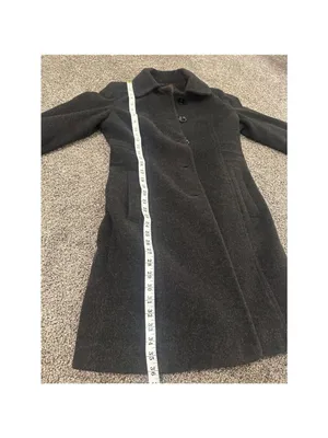 Anne Klein Gray Black Wool Blend Pea Coat Petite 8 thumbnail 2