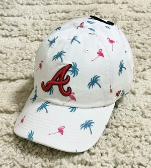 NEW 47 Brand Atlanta Braves Palm Tree Printfetti ’47 Clean Up Hat thumbnail 1