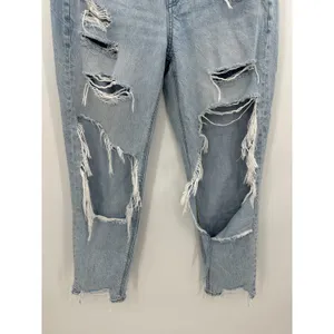 American Eagle Comfort Stretch Waistband Mom Jeans Light Wash Distressed Size‎ 2 thumbnail 3