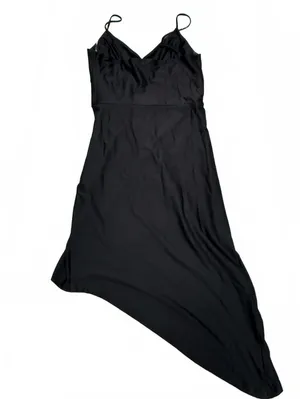 E.L.H. Studio Black Asymmetrical Slip Dress Size Large thumbnail 2