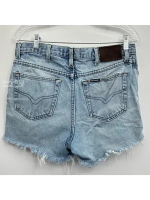 Harley-Davidson Vintage Biker Blues High-Waist Denim Cutoff Shorts USA Made thumbnail 2