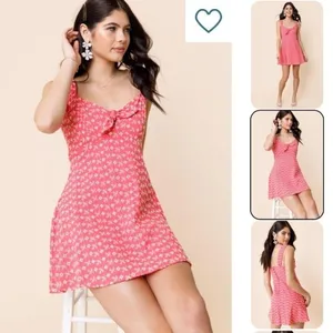 BLUE RAIN | NWT Women's Boutique Pink Andrea Embroidered Eyelet Mini Dress,‎ L thumbnail 6