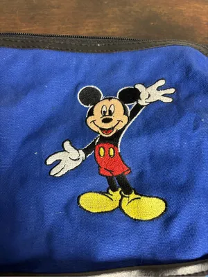 Vintage Disney Mickey Minnie Canvas Duffel Bag Blue Colorful All Over Print Week thumbnail 3