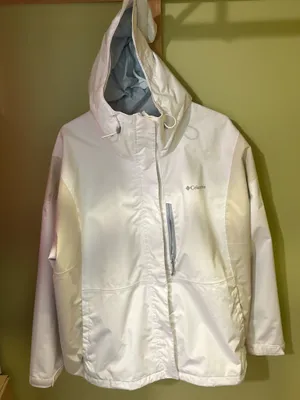 Women’s white Columbia waterproof jacket thumbnail 1