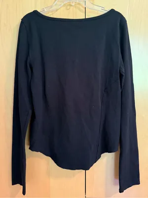 We The Free Jacqui Black Lace-up V-neck long sleeve thumbnail 7