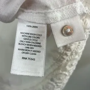 Marina Luna Linen White Crochet Trim Sleeveless Top size Medium thumbnail 11