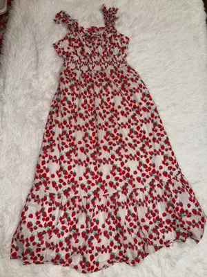 Betsey Johnson Pink and Red Strawberry-Print Maxi Dress thumbnail 2