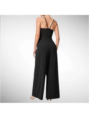 Halara Backless Side Invisible Zipper Pocket Wide Leg Quick Dry Slip Jumpsuit thumbnail 2
