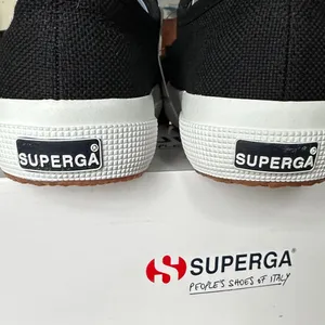 NIB Superga Black Cotu Classic Sneakers with White Accents thumbnail 3