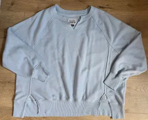 Aerie this feels seriously lived in blue oversized sweatshirt loungewear size xs thumbnail 1