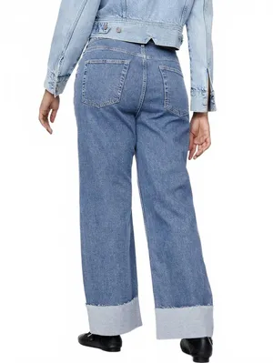 Gap Petite Mid Rise Cuffed '90s Loose Jeans NWT Medium Indigo Sz 29 Petite / 8P thumbnail 8