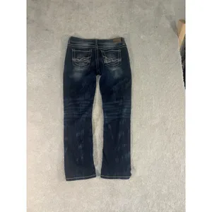BKE Jeans Women's 27x28 Sabrina Stretch‎ Straight Dark Wash Denim Distress Crop thumbnail 11