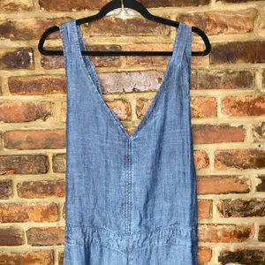 Michael Stars Blue Chambray Sleeveless Overall Jumpsuit Women's Size Large thumbnail 3