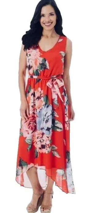Apt. 9 Women’s Hi‑Low Dress Pink Floral Sleeveless Size Medium NWT thumbnail 1