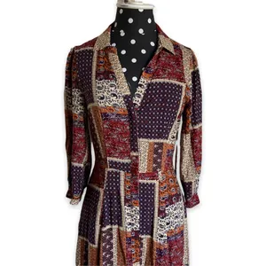 Skies are Blue Womens Dress Size XS Button Front Patchwork Maxi‎ Prairie Hippie thumbnail 3