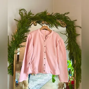 Free people pink nomad sweatshirt cardigan medium nwt thumbnail 2