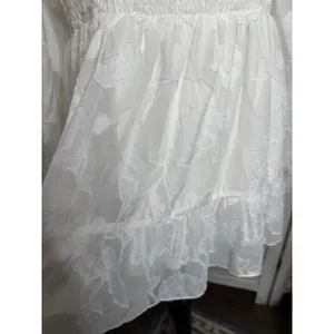 NWT BALTIC BORN Women's Med Ines Smocked Peplum Top White Fairy Romantic thumbnail 13