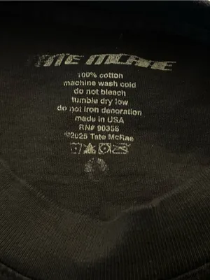 Tate Mcrae Offical 2025 Tour Tee Size Small Black thumbnail 3