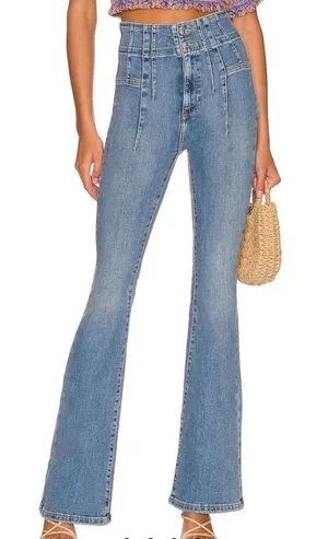 FREE PEOPLE WE THE FREE Jayde Flare Jeans High Waist size 26 thumbnail 1