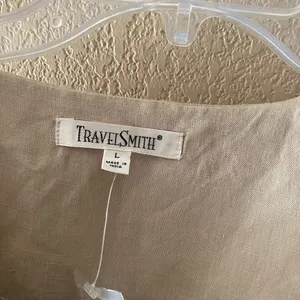 TravelSmith Beige Linen Blend Embroidered Open Jacket Women’s thumbnail 2