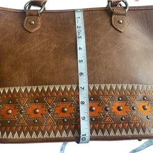 Tribal‎ Ethnic Western Style Shoulder Bag, Cognac Color, Simple & Beautiful thumbnail 4