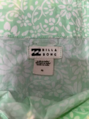 Billabong XS Mint Green White Floral Cotton Mini Skirt Side Zip Beach Boho thumbnail 2