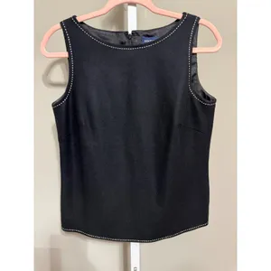 Ann Taylor‎ Black Wool Blend Tank Top Contrast Stitch Sleeveless Size 6 thumbnail 5