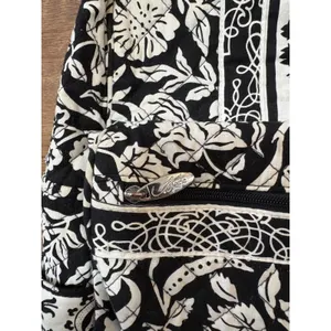 Aerie Black White Floral Quilted Backpack School Travel Bag Marie Collection thumbnail 4