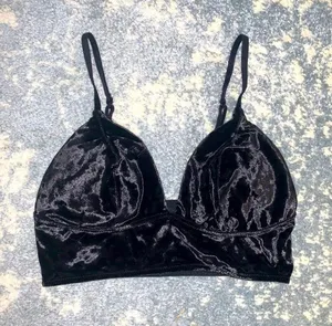 Velvet Bralette Black Size M thumbnail 1