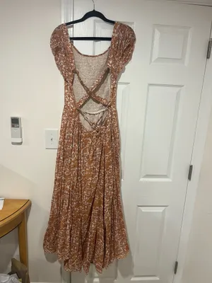 Free People ultra violet Maxi Dress Open Back in Tea Combo thumbnail 4
