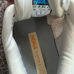 Hoka One One Gaviota 5 running shoes vanilla eggnog color thumbnail 5