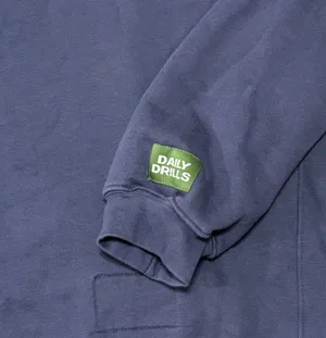 Daily Drills Oversized Fleece Henley Navy XS/S NWT thumbnail 5