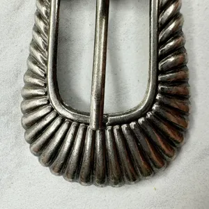 Western Style Silver Tone Belt Buckle Keeper Tip Set ✨ thumbnail 2