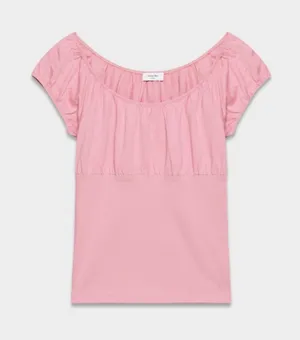 Aritzia Sunday Best Cottonwhisk Madeline T-Shirt Blouse Pink M thumbnail 1