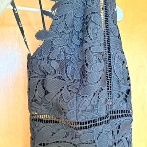 Bardot Black Lace Halter Neck Midi Dress Cutout‎ Back Elegant Formal thumbnail 3