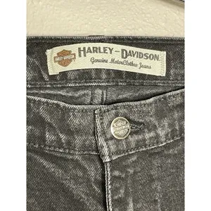 Harley-Davidson Straight Leg Jeans Womens 6P Black Denim Bar & Shield Logo thumbnail 2