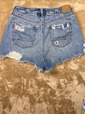 American Eagle Outfitters Ripped Light Blue Denim Cutoff Shorts thumbnail 5
