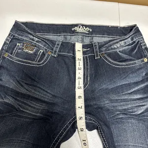 Do Denim Women's Juniors Size 5/32" Jeans Blue Denim Flap Pocket Studed Cowgirl thumbnail 7