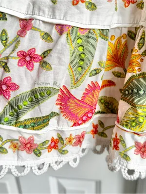 Farm Rio Macaw Bloom Off-White Mini Dress thumbnail 8